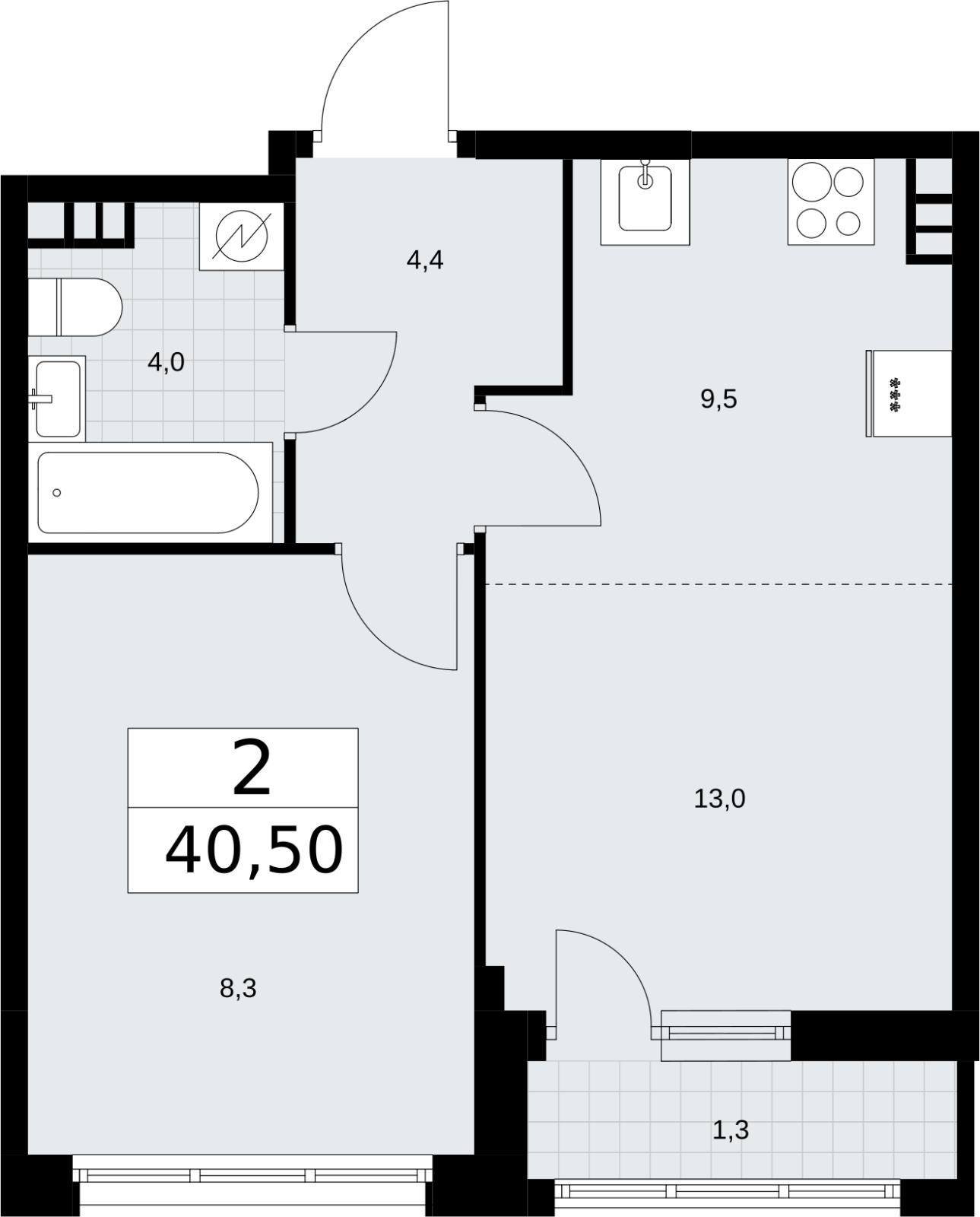 1-комнатная квартира с отделкой в ЖК PLUS Пулковский на 3 этаже в 2 секции. Сдача в 4 кв. 2025 г.