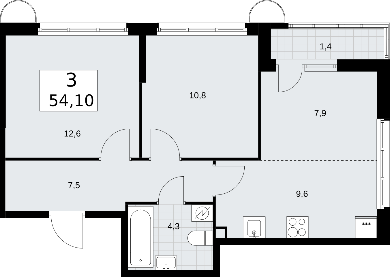 1-комнатная квартира с отделкой в ЖК Родные кварталы на 10 этаже в 1 секции. Сдача в 4 кв. 2026 г.