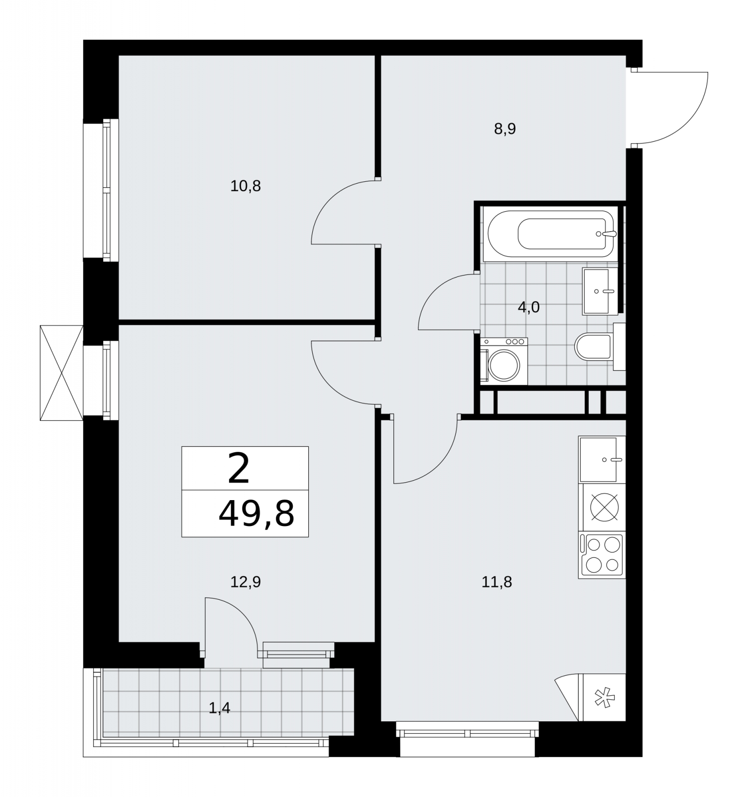 1-комнатная квартира (Студия) в ЖК Императорские Мытищи на 1 этаже в 5 секции. Сдача в 1 кв. 2024 г.