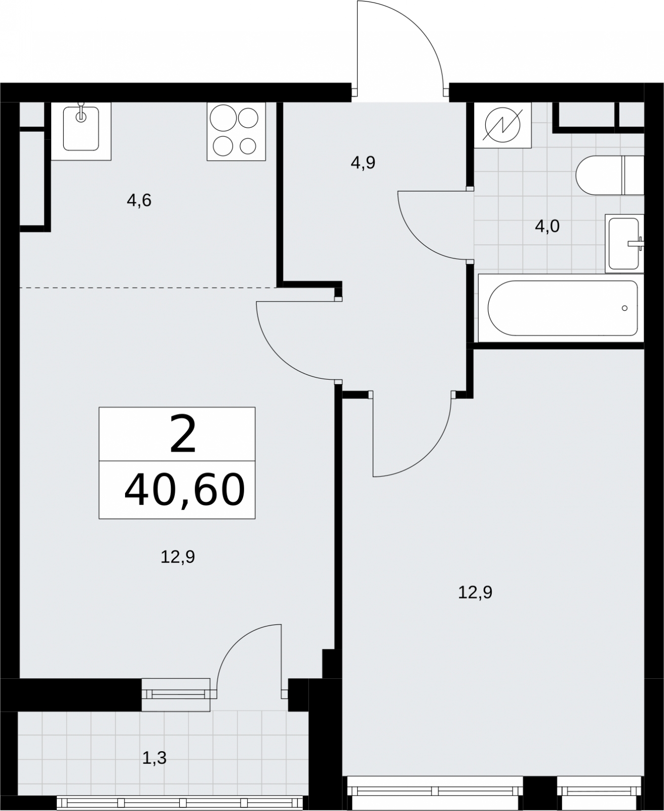 3-комнатная квартира с отделкой в Veren Nort Сертолово на 4 этаже в 1 секции. Сдача в 1 кв. 2027 г.