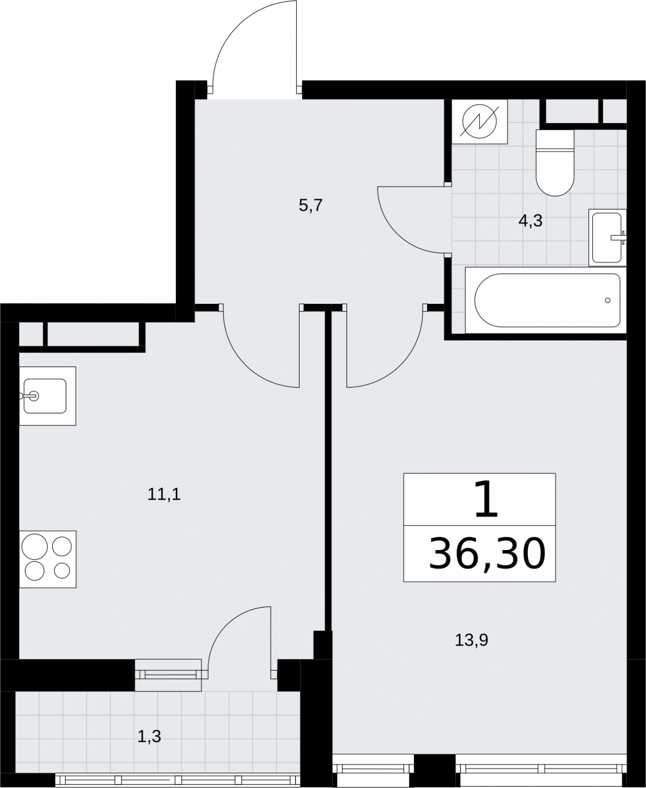 4-комнатная квартира в ЖК Дом Дау на 77 этаже в 1 секции. Сдача в 2 кв. 2027 г.