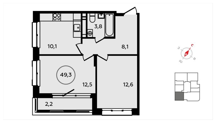 4-комнатная квартира в ЖК Скандинавия на 11 этаже в 1 секции. Сдача в 2 кв. 2026 г.