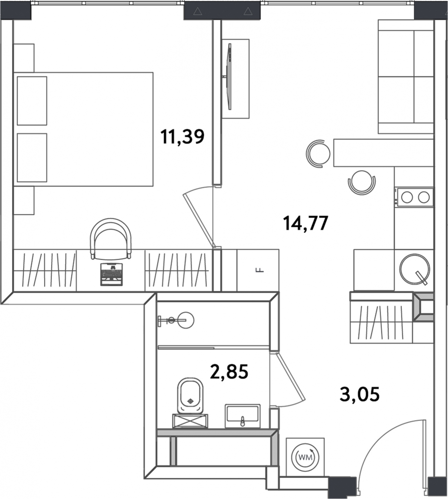 2-комнатная квартира с отделкой в Veren Nort Сертолово на 1 этаже в 1 секции. Сдача в 1 кв. 2027 г.