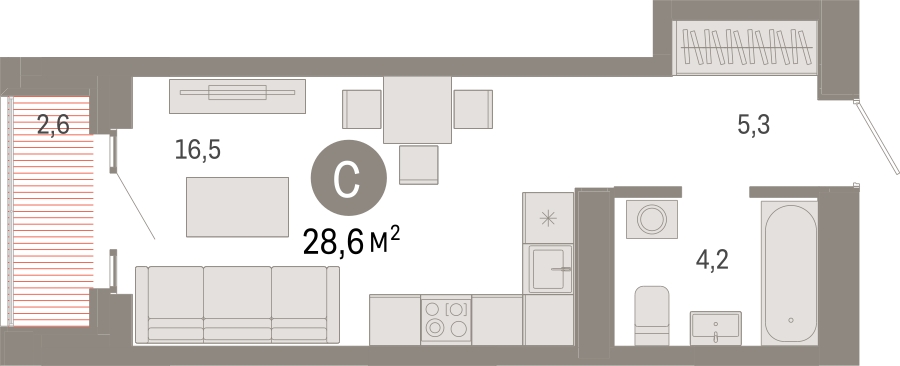 3-комнатная квартира в ЖК Дом Дау на 54 этаже в 1 секции. Сдача в 2 кв. 2027 г.