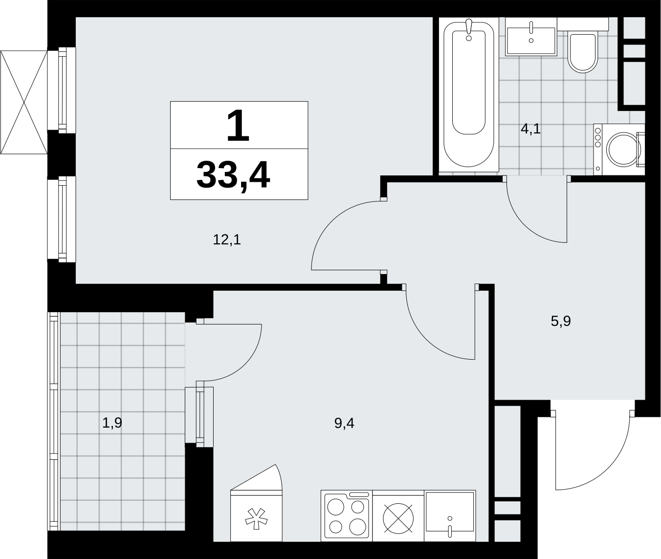 2-комнатная квартира в ЖК Скандинавия на 2 этаже в 4 секции. Сдача в 2 кв. 2026 г.
