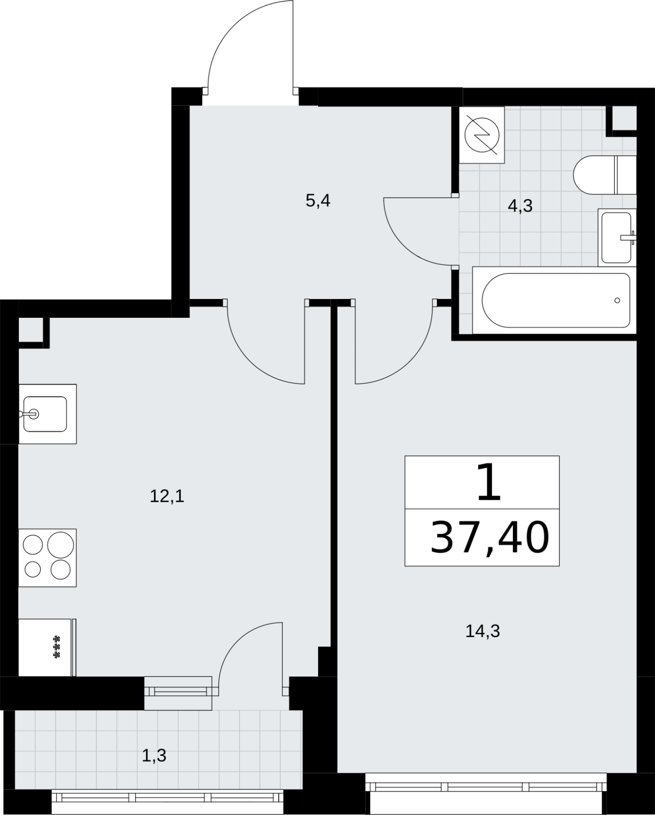 3-комнатная квартира с отделкой в ЖК Измайловский парк на 18 этаже в 1 секции. Сдача в 4 кв. 2024 г.