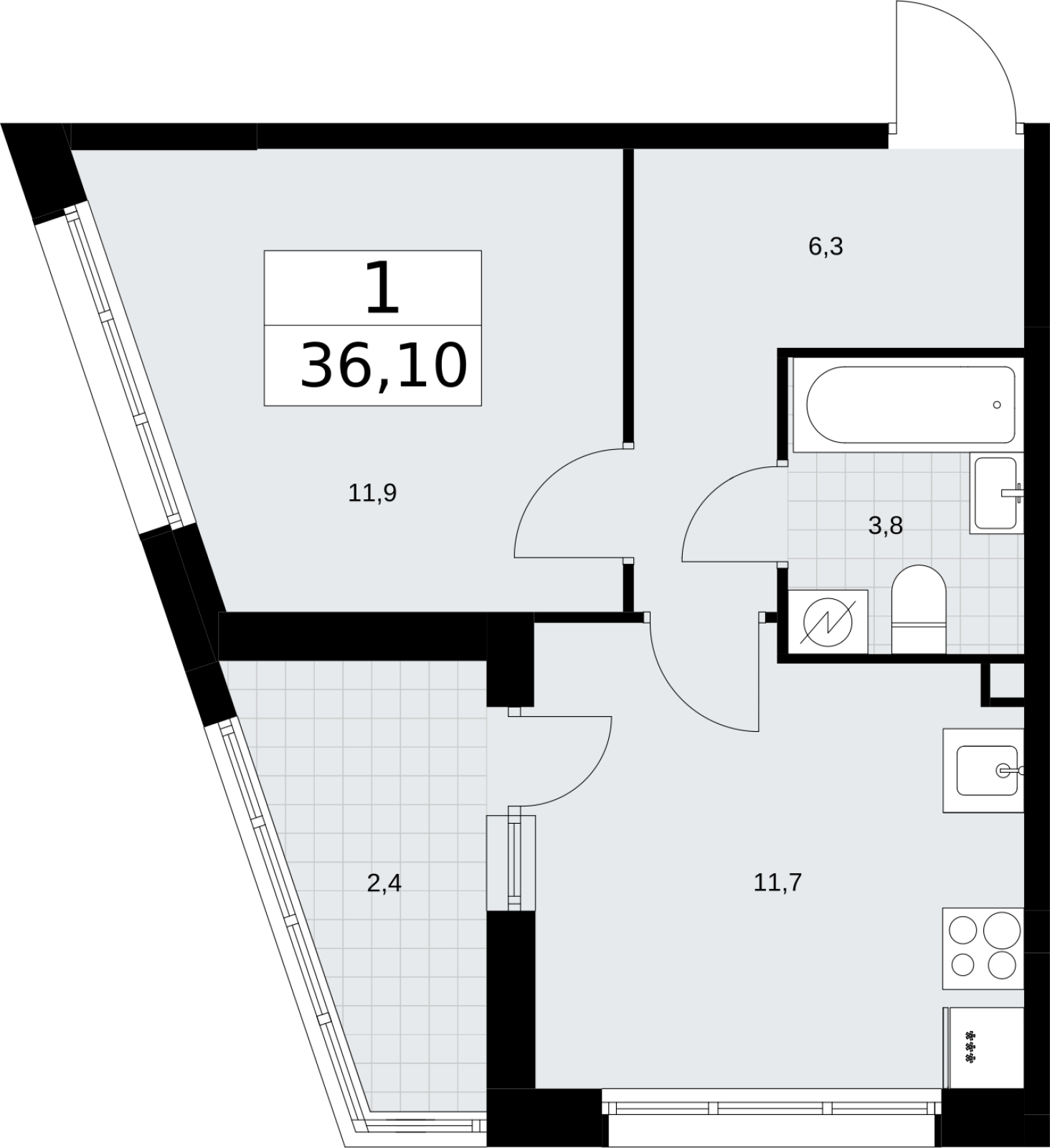 4-комнатная квартира в ЖК Родные кварталы на 5 этаже в 5 секции. Сдача в 3 кв. 2026 г.
