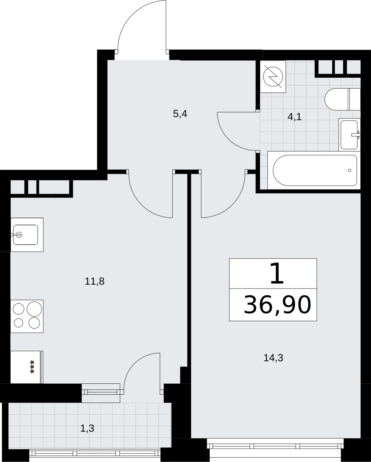 2-комнатная квартира с отделкой в ЖК Кислород на 17 этаже в 1 секции. Сдача в 4 кв. 2025 г.