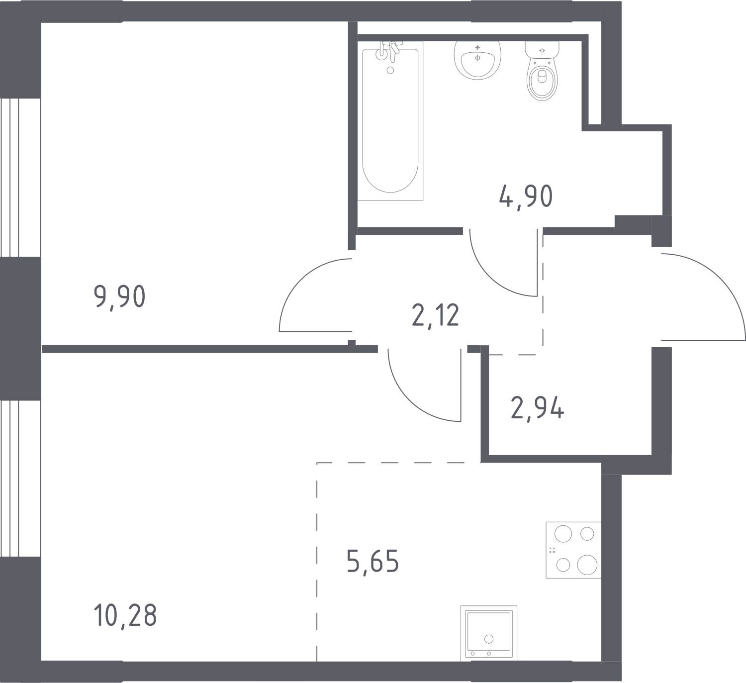 2-комнатная квартира с отделкой в ЖК Кислород на 9 этаже в 1 секции. Сдача в 4 кв. 2024 г.
