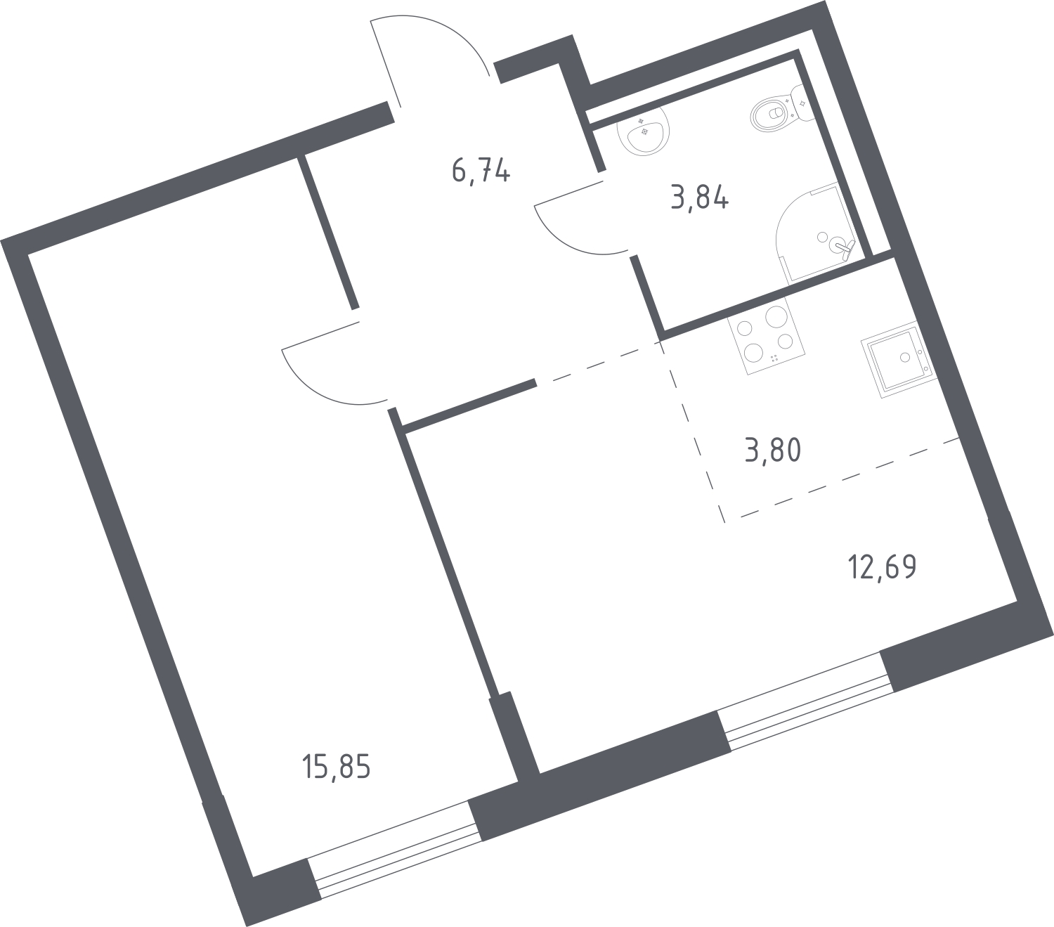 3-комнатная квартира с отделкой в ЖК Родные кварталы на 7 этаже в 4 секции. Сдача в 4 кв. 2026 г.