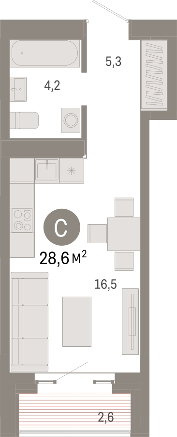 2-комнатная квартира с отделкой в ЖК Кислород на 10 этаже в 1 секции. Сдача в 4 кв. 2024 г.