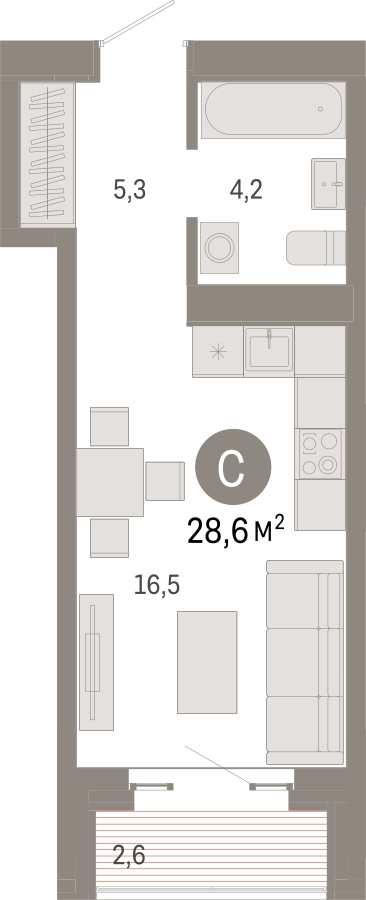 2-комнатная квартира с отделкой в ЖК Родные кварталы на 6 этаже в 3 секции. Сдача в 4 кв. 2026 г.