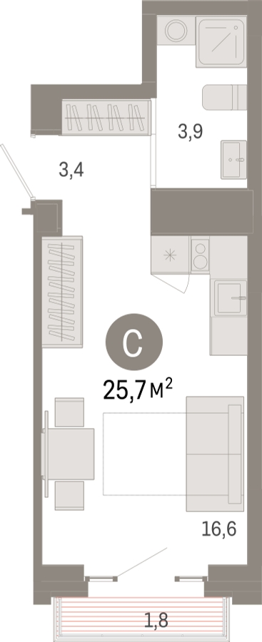 2-комнатная квартира с отделкой в ЖК Матвеевский Парк на 22 этаже в 1 секции. Сдача в 2 кв. 2024 г.