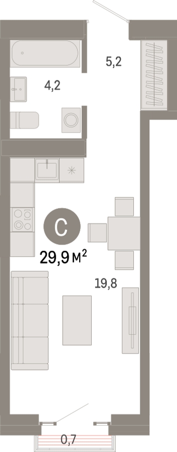 1-комнатная квартира в ЖК HIGH LIFE на 15 этаже в 1 секции. Сдача в 1 кв. 2025 г.