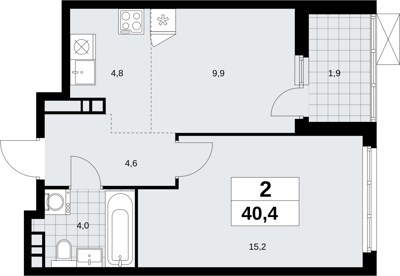 5-комнатная квартира в ЖК Скандинавия на 11 этаже в 1 секции. Сдача в 2 кв. 2026 г.