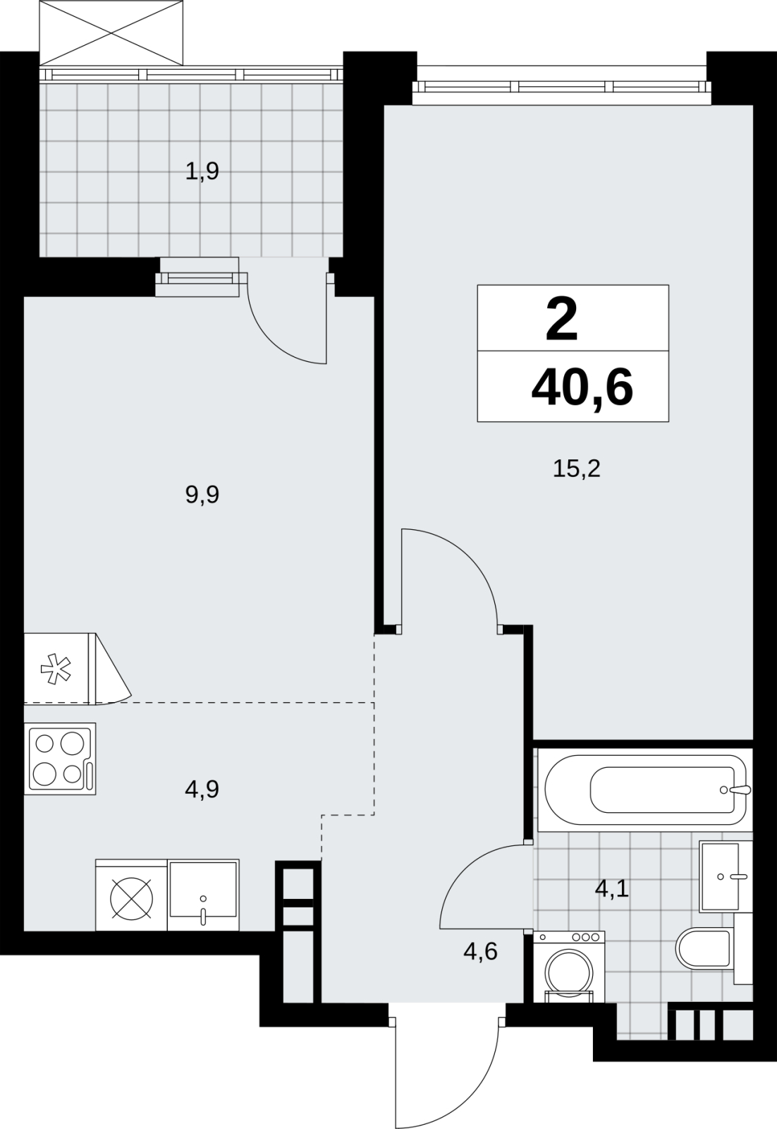 3-комнатная квартира в ЖК Скандинавия на 16 этаже в 1 секции. Сдача в 2 кв. 2026 г.