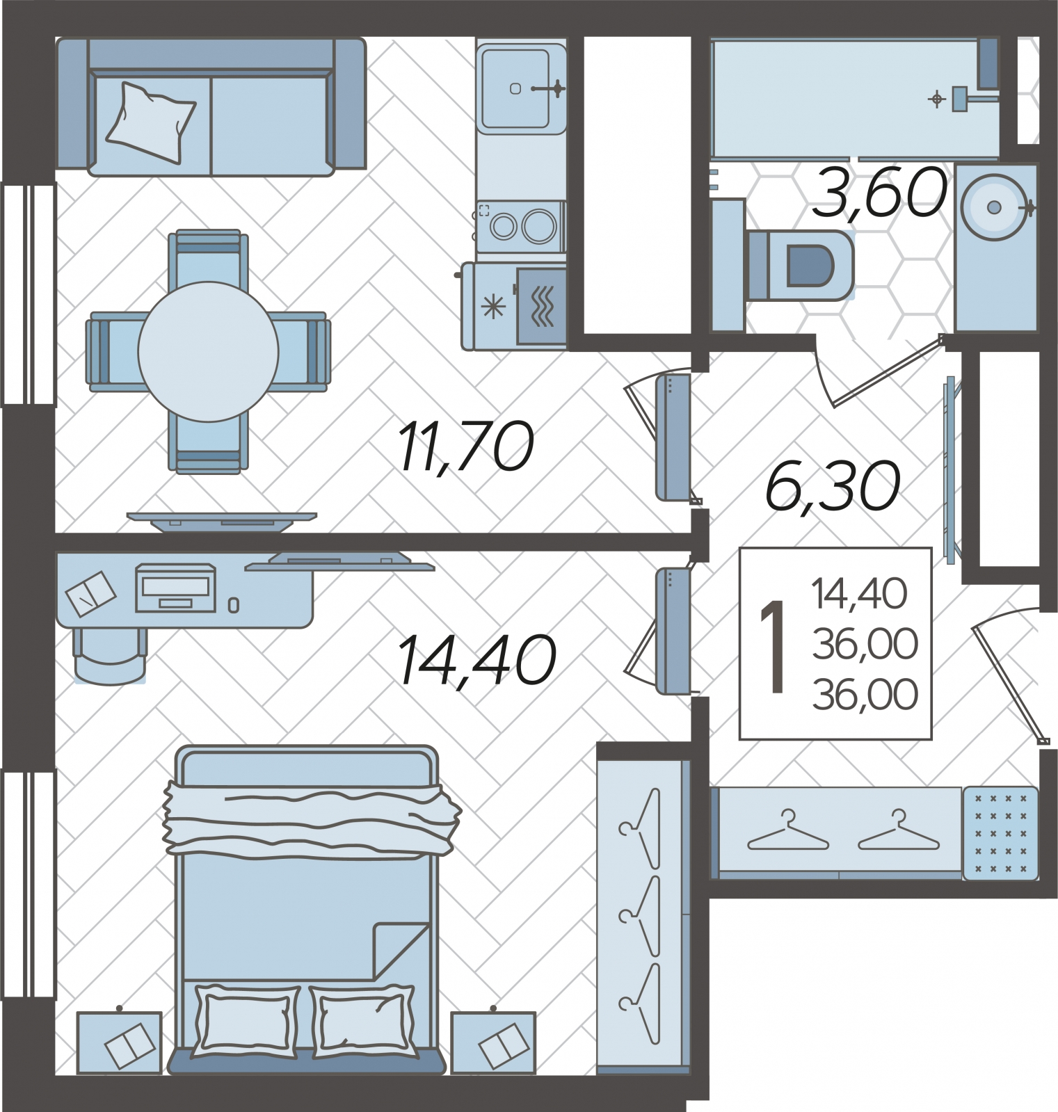 3-комнатная квартира с отделкой в ЖК Квартал Метроном на 6 этаже в 3 секции. Сдача в 3 кв. 2026 г.