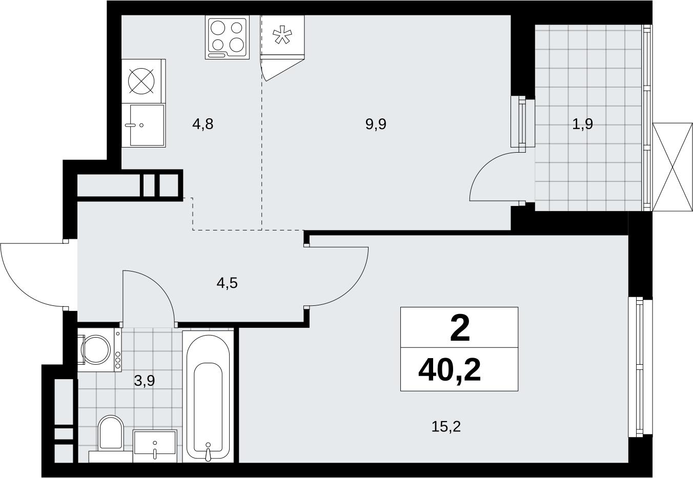 5-комнатная квартира в ЖК Скандинавия на 10 этаже в 1 секции. Сдача в 2 кв. 2026 г.