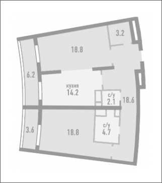2-комнатная квартира в ЖК Розмарин на 6 этаже в 1 секции. Дом сдан.