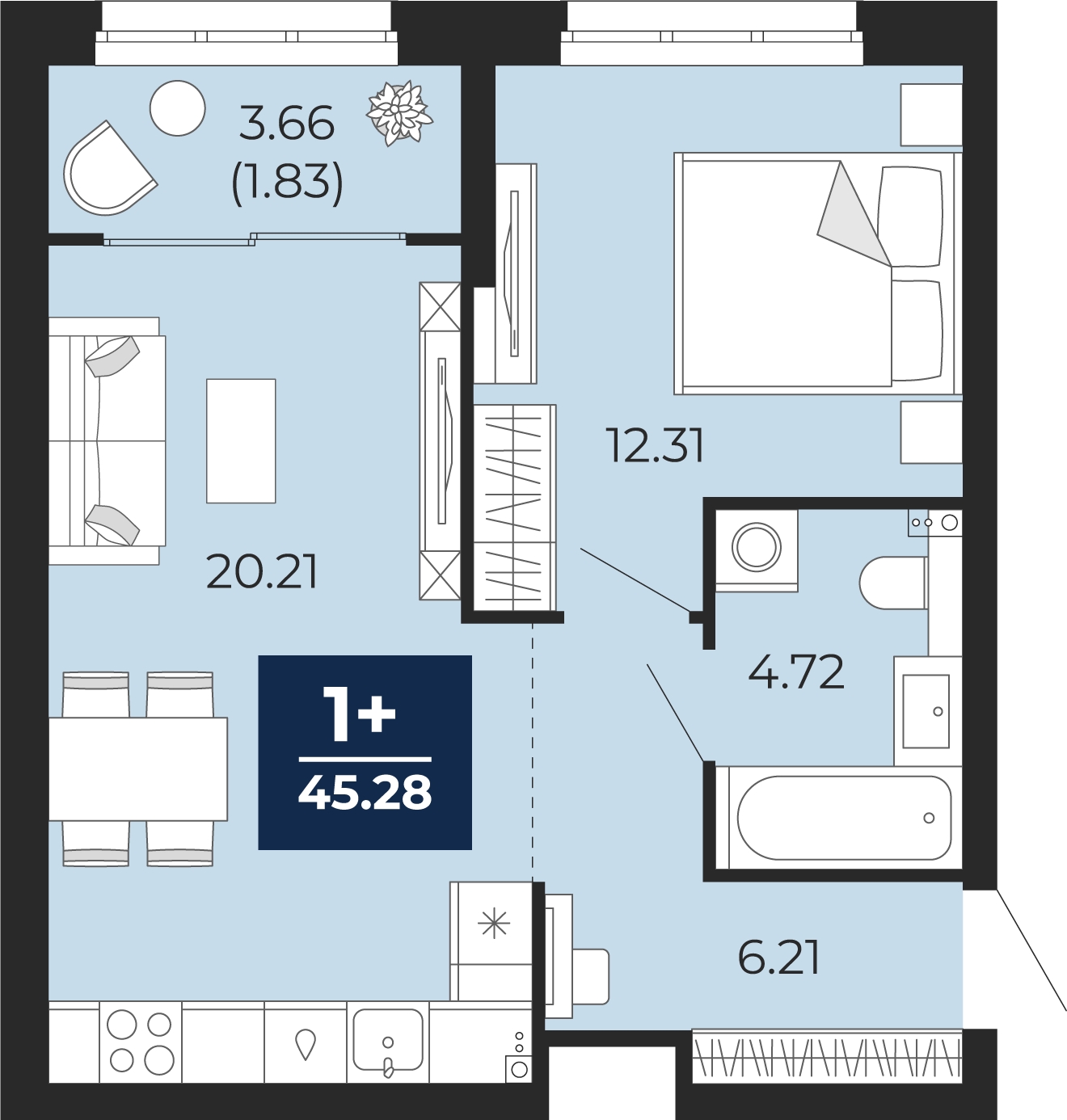 2-комнатная квартира с отделкой в ЖК Кислород на 11 этаже в 1 секции. Сдача в 4 кв. 2025 г.