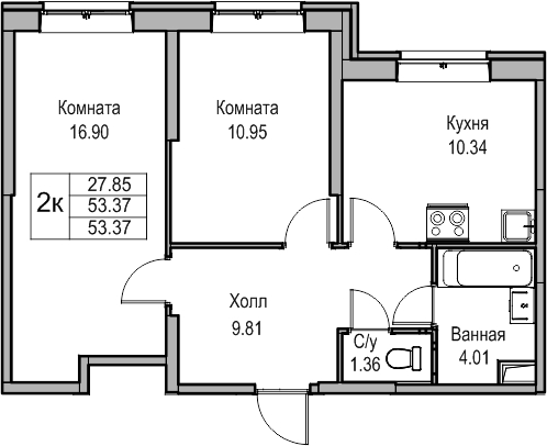3-комнатная квартира с отделкой в ЖК Квартал Метроном на 7 этаже в 10 секции. Сдача в 3 кв. 2026 г.