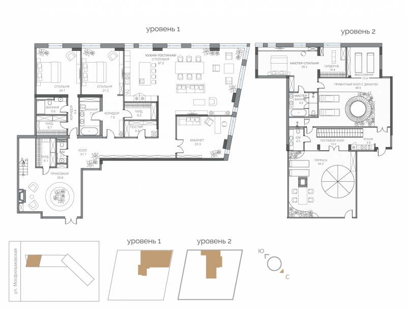 2-комнатная квартира в ЖК Государев дом на 2 этаже в 7 секции. Сдача в 4 кв. 2020 г.