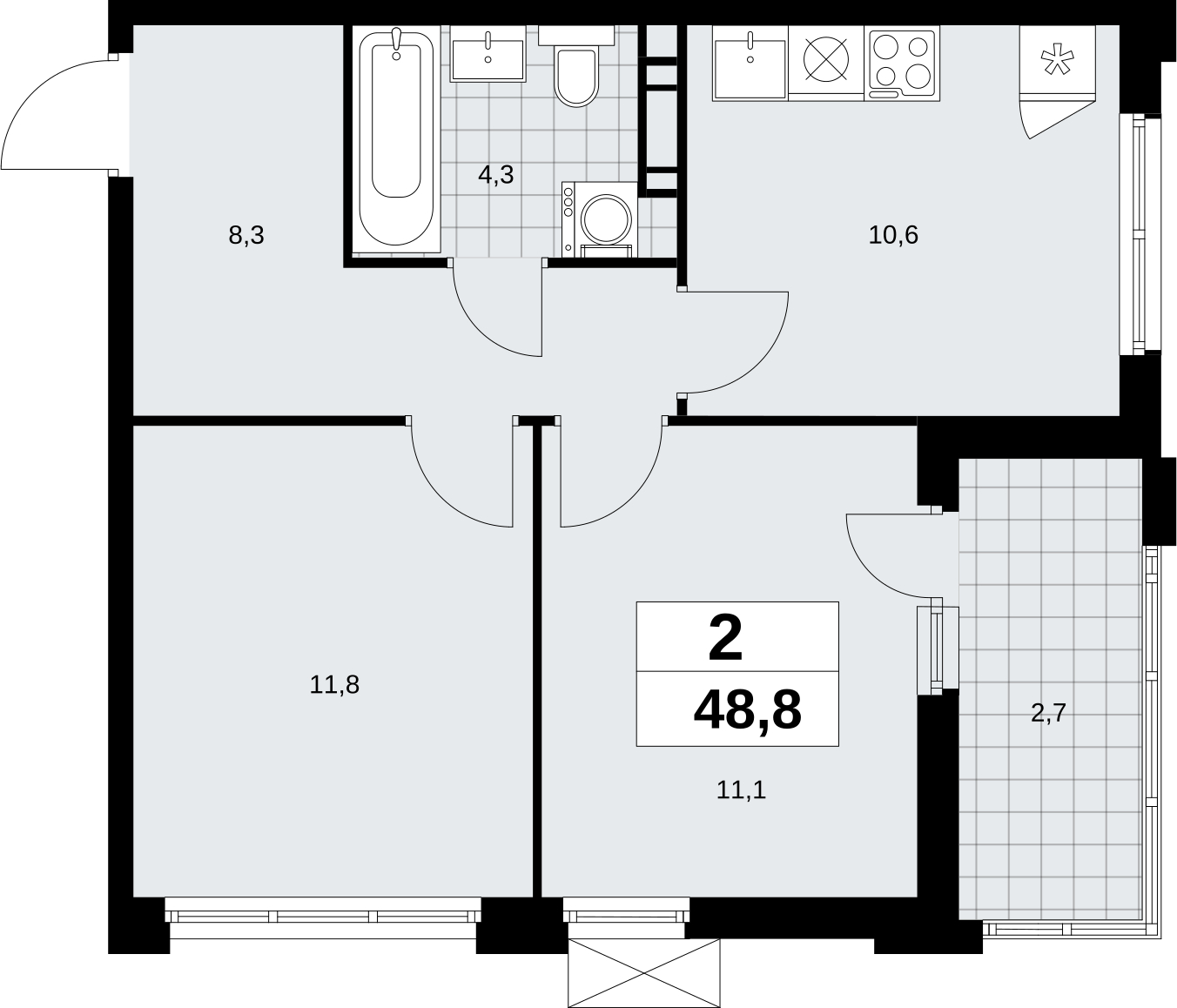 5-комнатная квартира в ЖК Скандинавия на 16 этаже в 1 секции. Сдача в 2 кв. 2026 г.