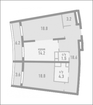 2-комнатная квартира в ЖК Розмарин на 23 этаже в 1 секции. Дом сдан.