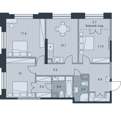 1-комнатная квартира (Студия) с отделкой в ЖК EVER на 27 этаже в 1 секции. Дом сдан.