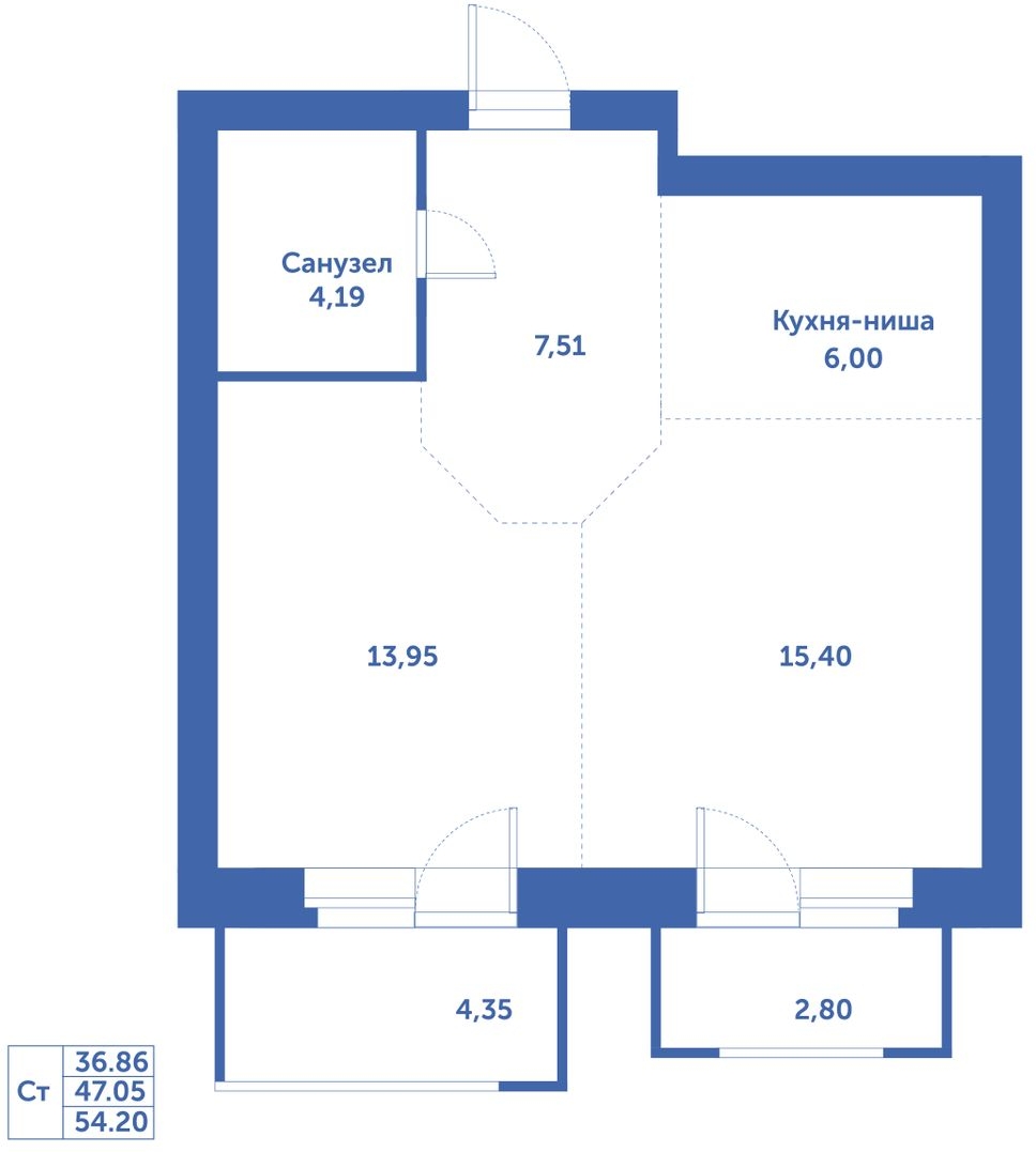 1-комнатная квартира с отделкой в ЖК Аквилон ЯНИНО на 11 этаже в 1 секции. Сдача в 4 кв. 2026 г.