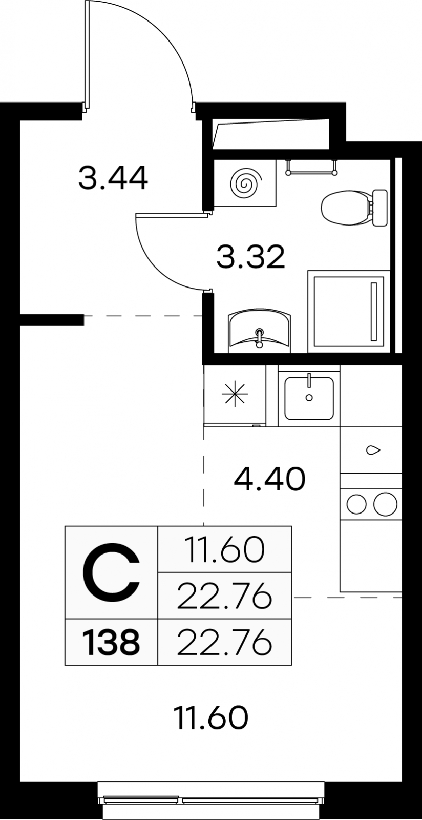 3-комнатная квартира в ЖК 1А Первомайская на 8 этаже в 1 секции. Дом сдан.