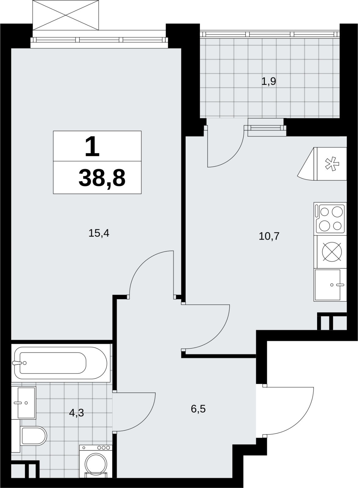 4-комнатная квартира в ЖК Скандинавия на 10 этаже в 1 секции. Сдача в 4 кв. 2026 г.