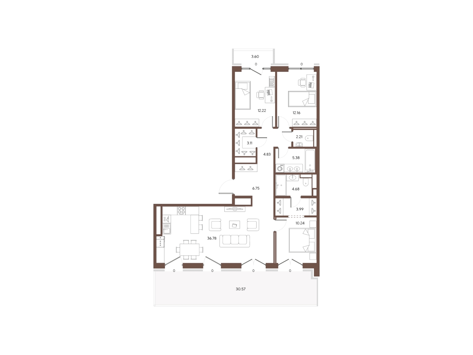 2-комнатная квартира с отделкой в ЖК Portland на 2 этаже в 1 секции. Сдача в 4 кв. 2025 г.