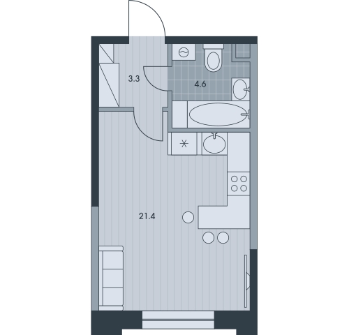 4-комнатная квартира в ЖК EVER на 19 этаже в 1 секции. Сдача в 3 кв. 2025 г.