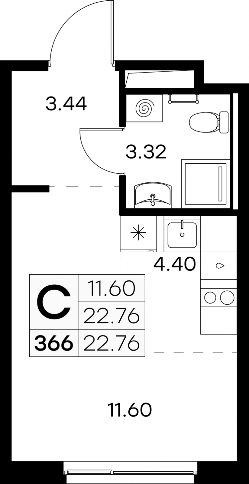 5-комнатная квартира в ЖК Twelve на 22 этаже в 1 секции. Сдача в 1 кв. 2026 г.