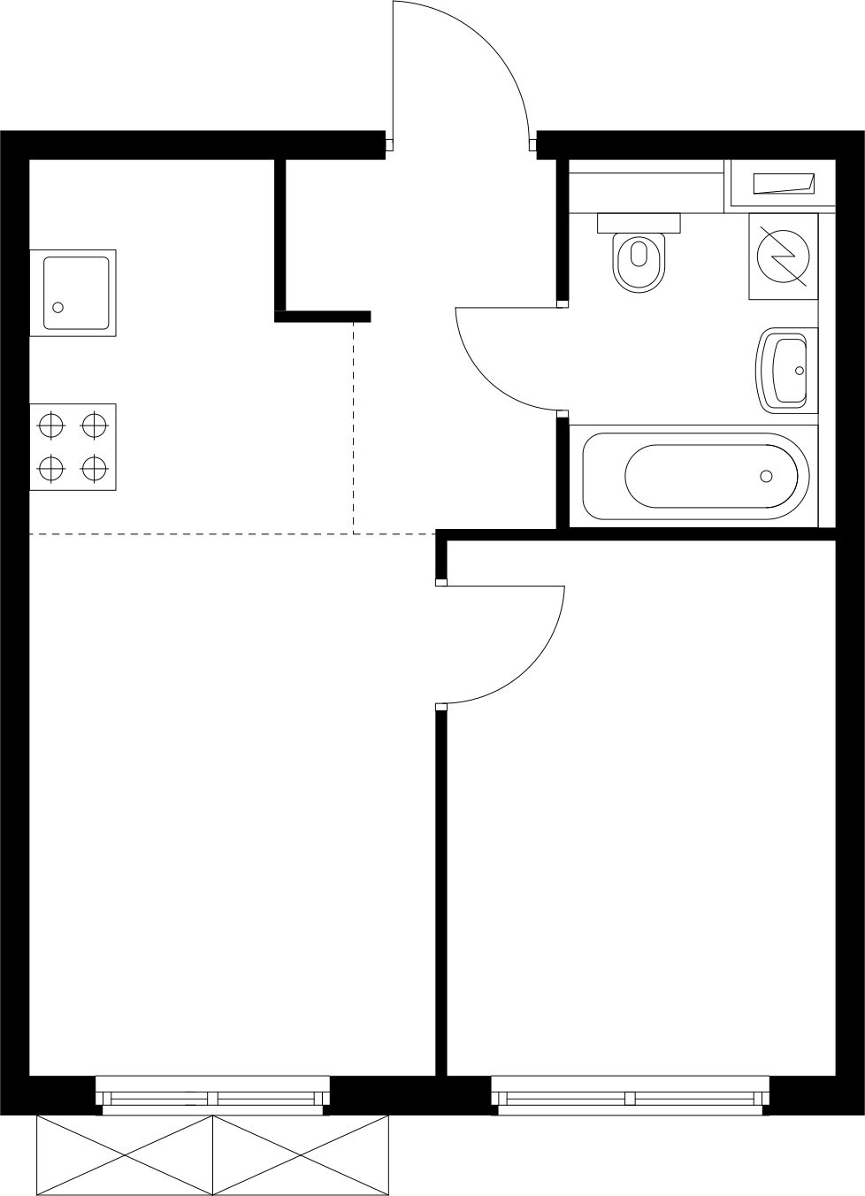 1-комнатная квартира (Студия) в ЖК Беринг на 13 этаже в 5 секции. Сдача в 4 кв. 2025 г.