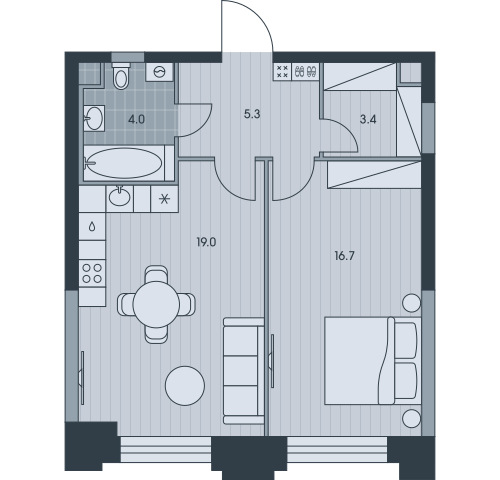 2-комнатная квартира с отделкой в ЖК Лисичанская, 22 на 3 этаже в 1 секции. Сдача в 4 кв. 2025 г.