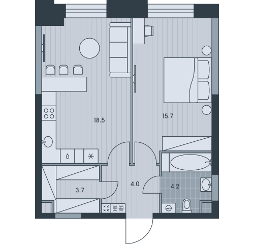 2-комнатная квартира с отделкой в ЖК Янинский лес на 10 этаже в 1 секции. Сдача в 1 кв. 2026 г.