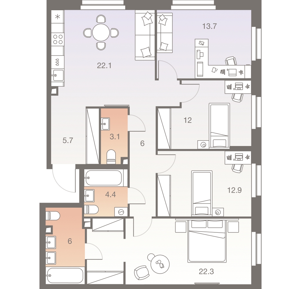 1-комнатная квартира с отделкой в ЖК Янинский лес на 2 этаже в 3 секции. Сдача в 1 кв. 2026 г.