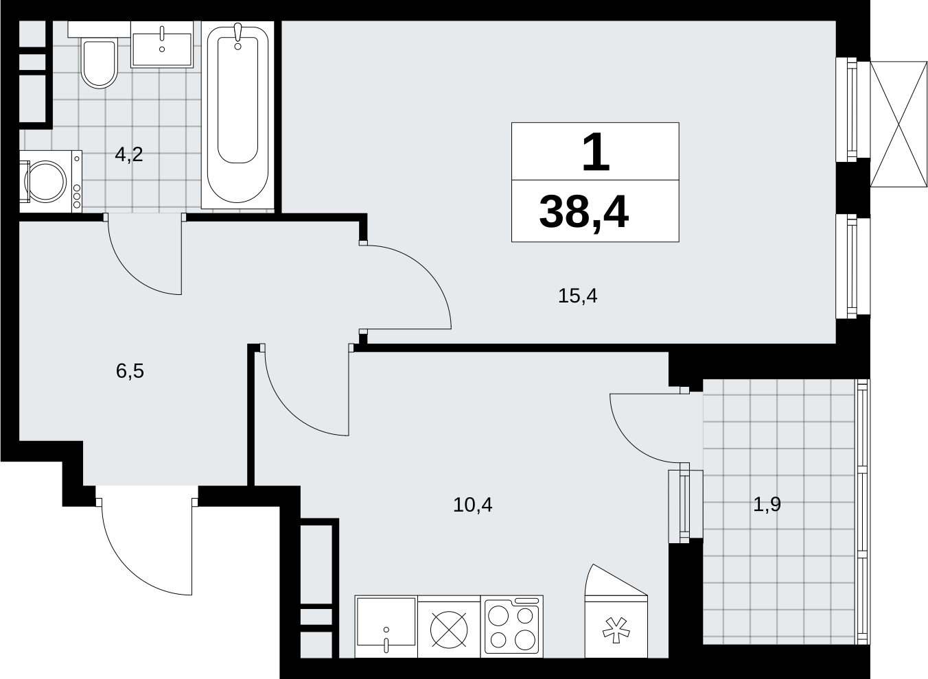 2-комнатная квартира с отделкой в ЖК Флотилия на 1 этаже в 1 секции. Дом сдан.