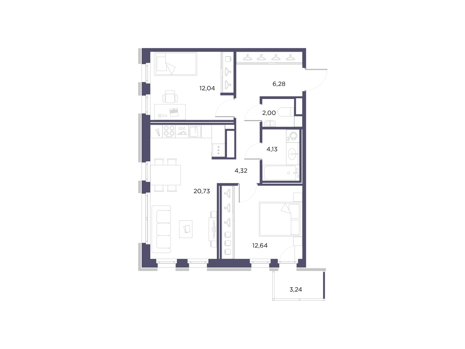 1-комнатная квартира (Студия) с отделкой в ЖК Горный квартал на 10 этаже в 1 секции. Сдача в 3 кв. 2026 г.