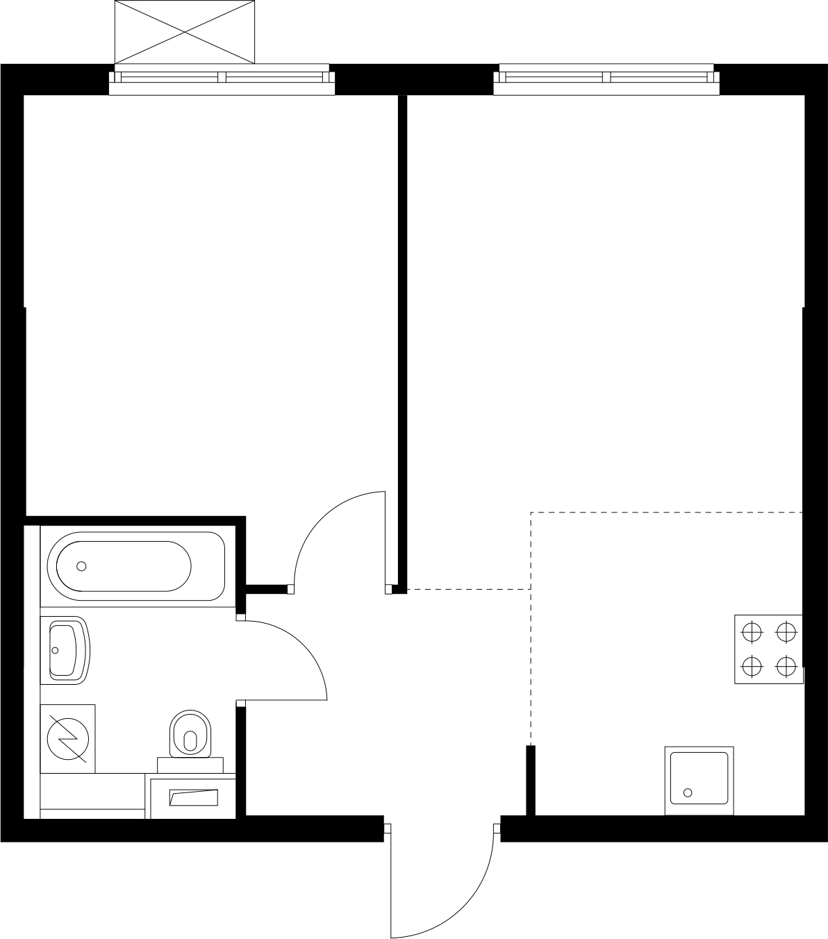 1-комнатная квартира в ЖК Беринг на 19 этаже в 2 секции. Сдача в 4 кв. 2025 г.