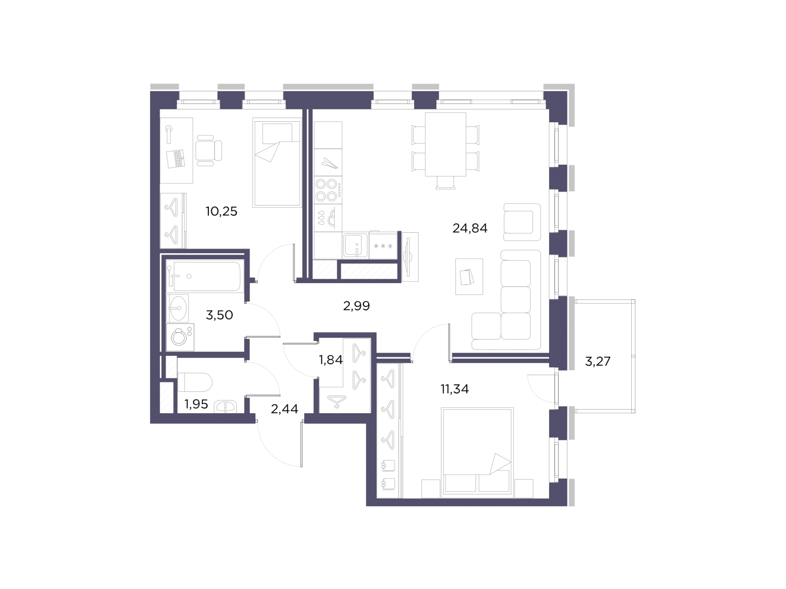 1-комнатная квартира с отделкой в ЖК Янинский лес на 9 этаже в 3 секции. Сдача в 1 кв. 2026 г.