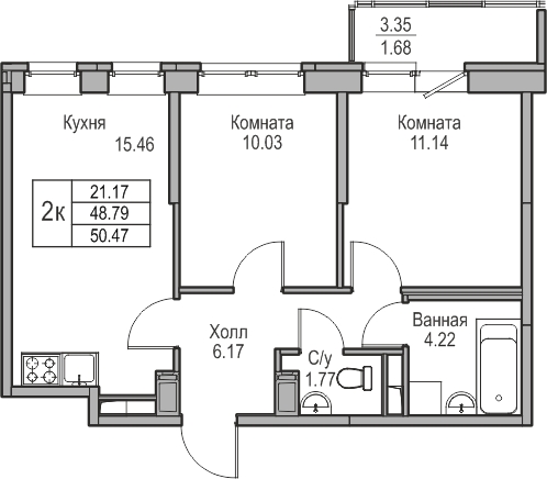 4-комнатная квартира с отделкой в ЖК Portland на 26 этаже в 1 секции. Сдача в 4 кв. 2025 г.