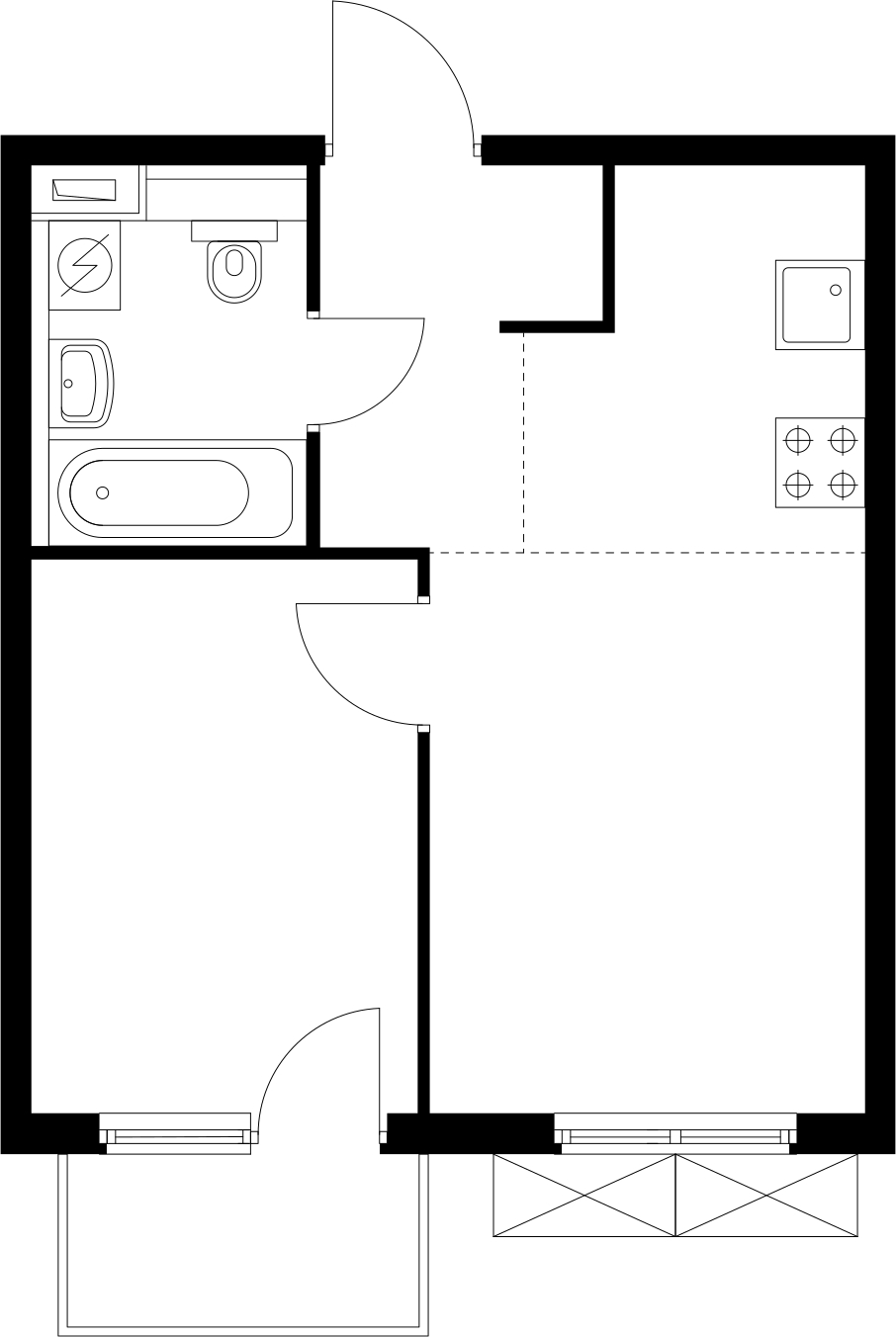2-комнатная квартира с отделкой в ЖК Квартал Лаголово на 1 этаже в 6 секции. Сдача в 4 кв. 2025 г.
