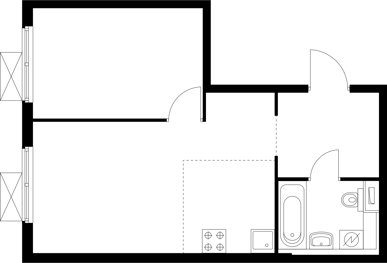 1-комнатная квартира (Студия) с отделкой в ЖК Portland на 4 этаже в 1 секции. Сдача в 4 кв. 2025 г.