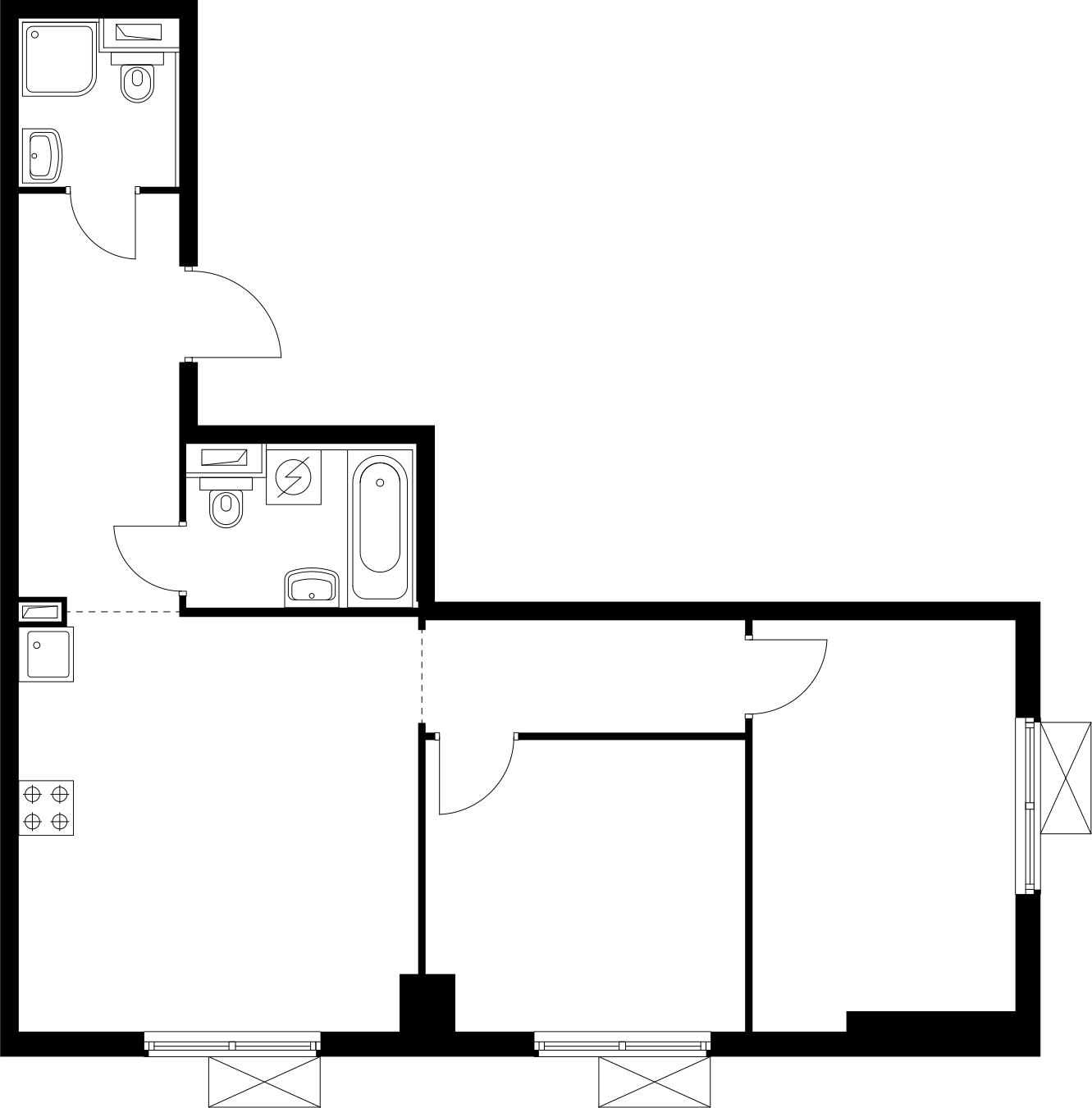 2-комнатная квартира с отделкой в ЖК Portland на 4 этаже в 1 секции. Сдача в 4 кв. 2025 г.
