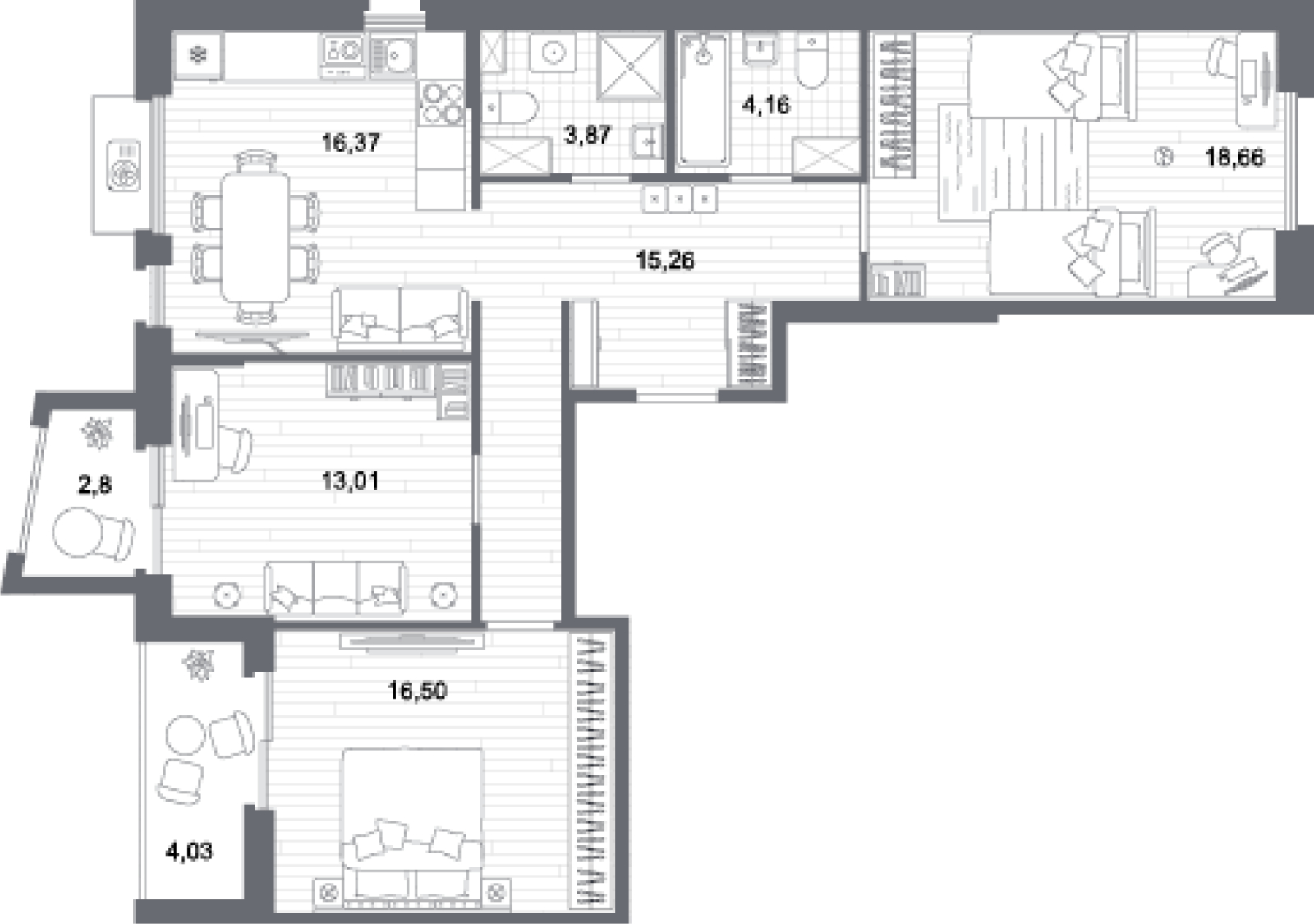 2-комнатная квартира с отделкой в ЖК Квартал Лаголово на 6 этаже в 3 секции. Сдача в 3 кв. 2025 г.