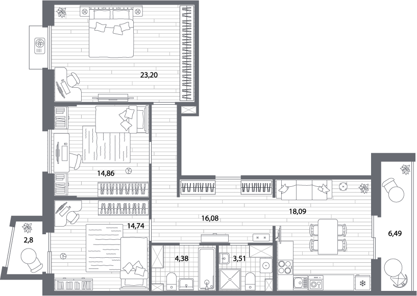 1-комнатная квартира с отделкой в ЖК Янинский лес на 5 этаже в 3 секции. Сдача в 1 кв. 2026 г.