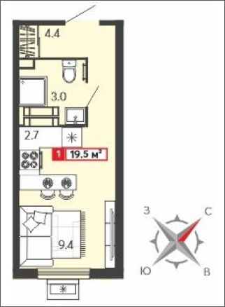 4-комнатная квартира с отделкой в ЖК Portland на 26 этаже в 1 секции. Сдача в 4 кв. 2025 г.